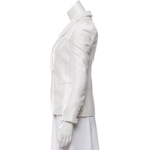 Pierre Balmain White Structured Peak-Lapel Blazer XS US2, FR36 - Picture 2 of 5